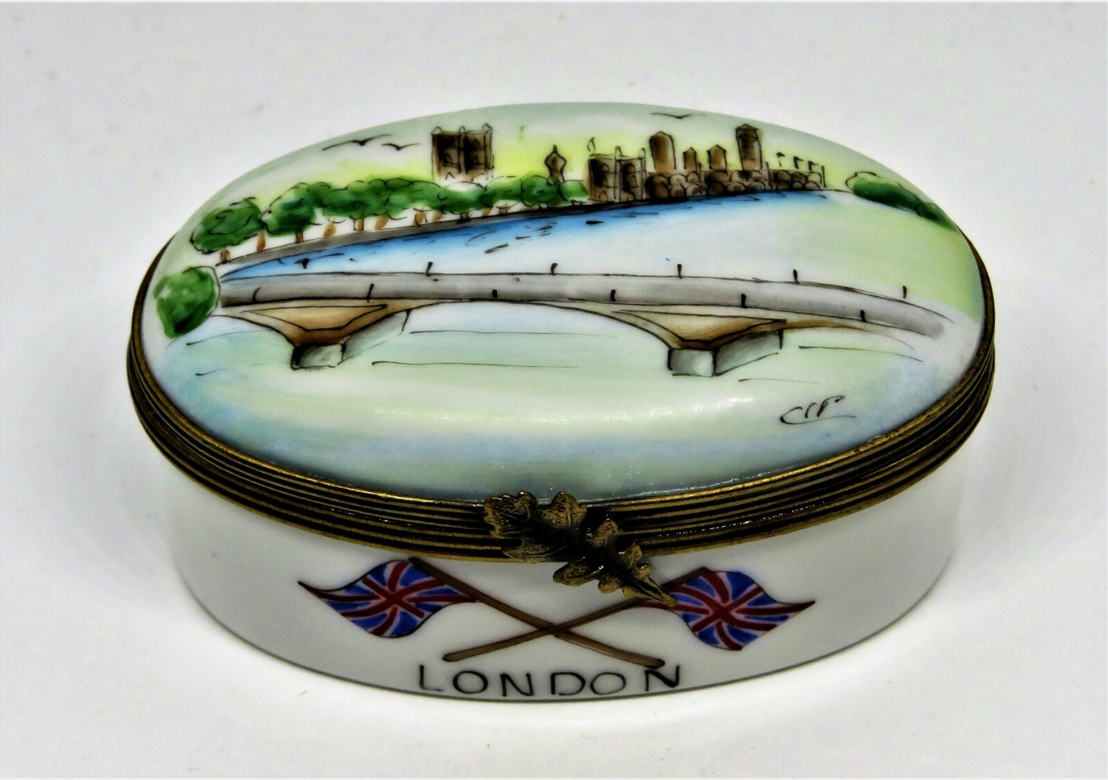 LIMOGES FRANCE BOX - EXIMIOUS - LONDON ENGLAND - PALACE OF WESTMINSTER & BIG BEN