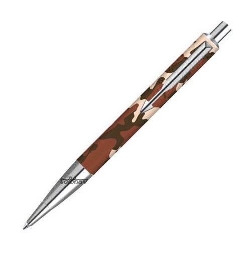 Parker Vector Camouflage Ball Point Pen Chrome Trim Brown Army Military Edition