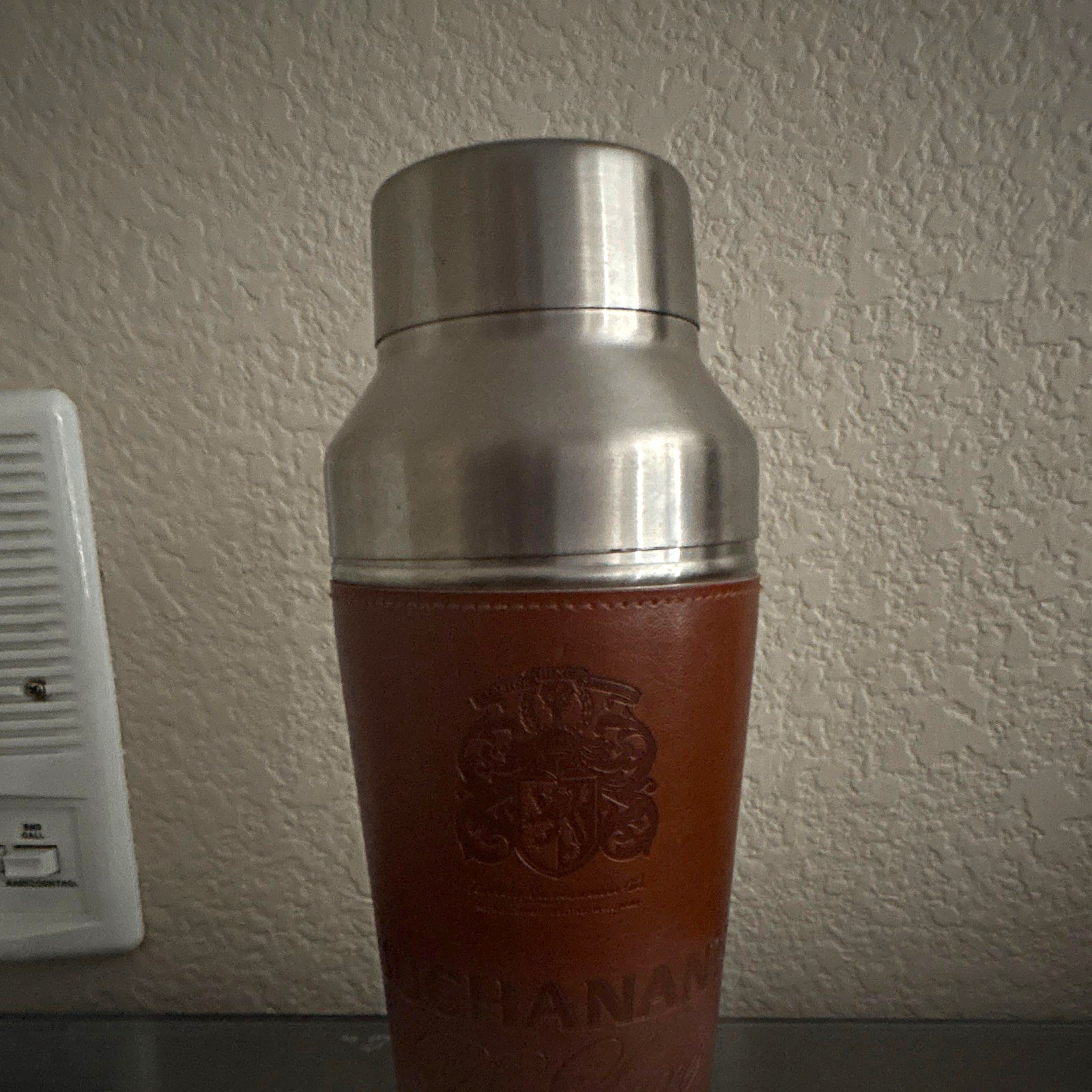 Buchanan\'s De Luxe 12 Leather Wrapped Stainless Steel Cocktail Shaker w/ Lid