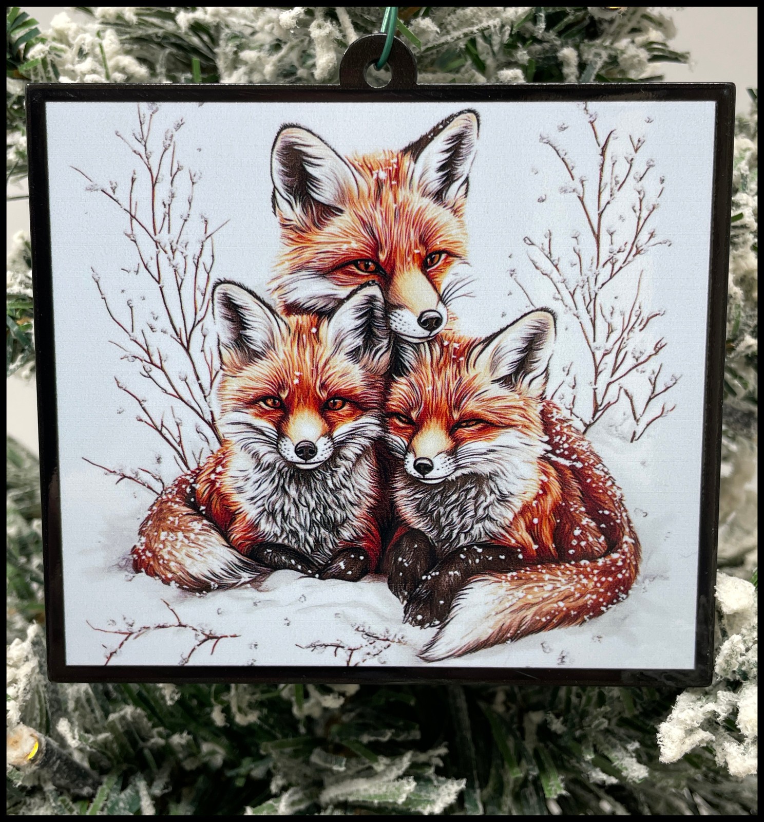 Fox Christmas Ornament Brand New Fox Mama and Babies