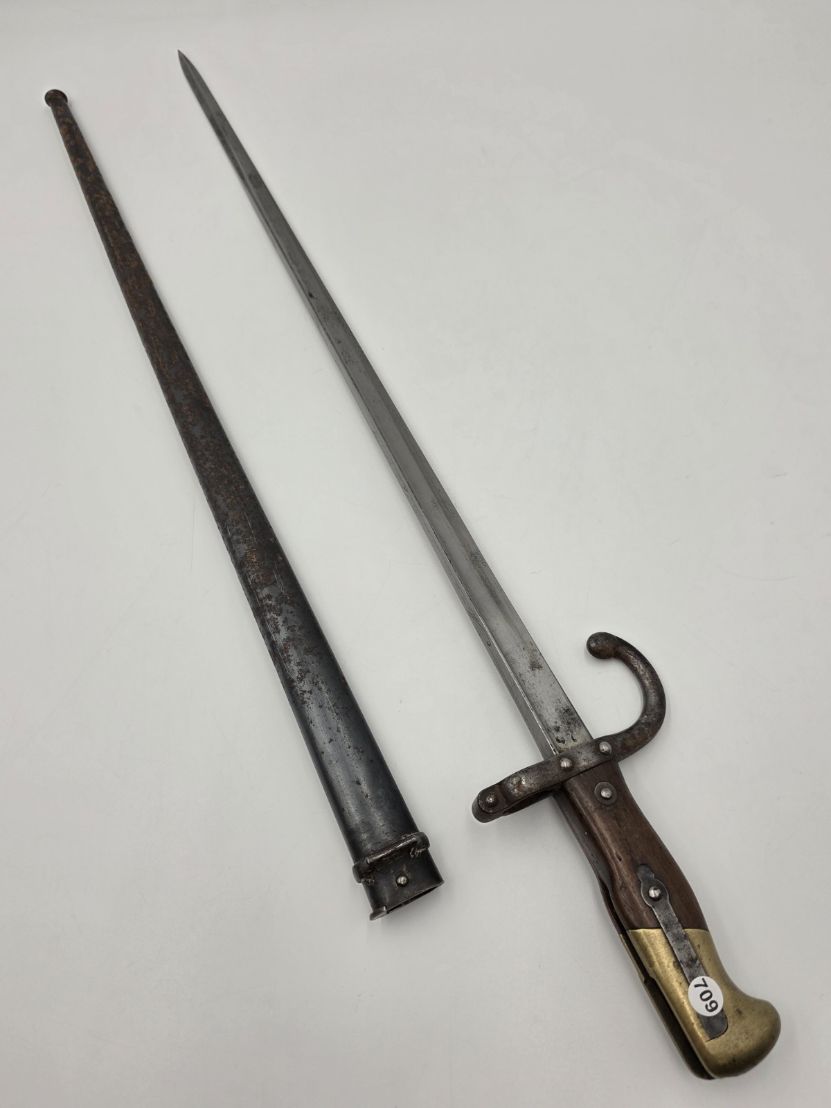 French M1874 Gras Bayonet St Etienne 1878 Matching Scabbard Antique Military
