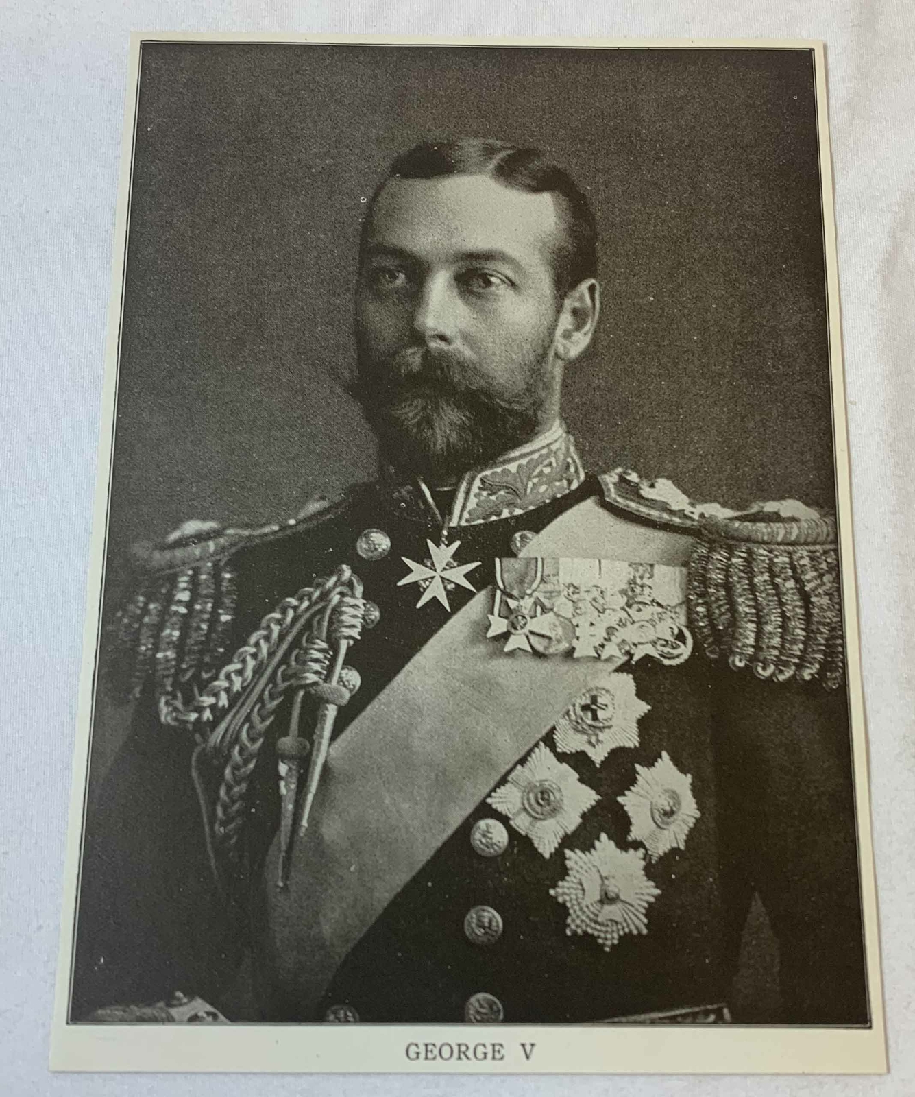 1919 book leaf print ~ KING GEORGE V