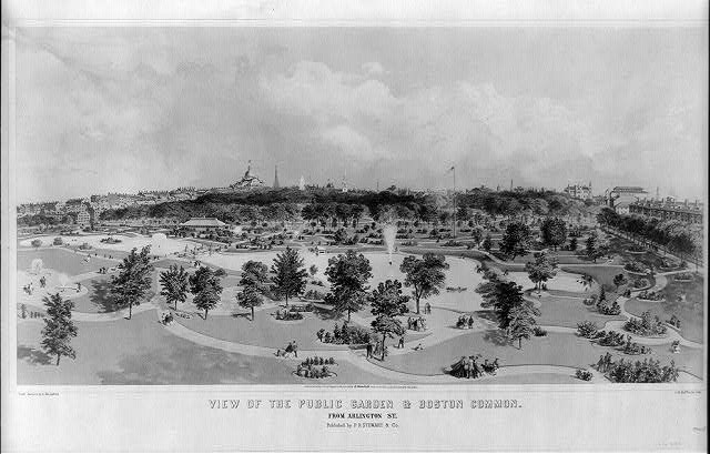 Boston Massachusetts Boston Common Public Garden 1876 Arlington St View