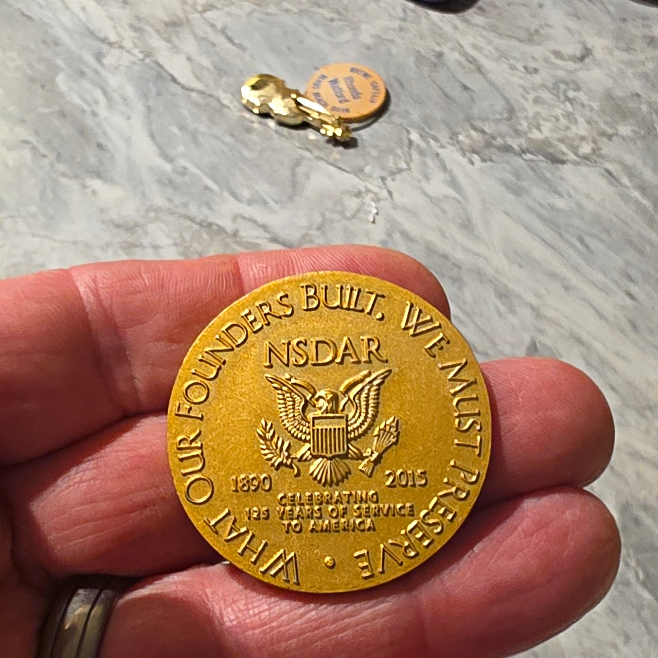 DAR Daughters of the American Revolution 2015 125 Years Medallion