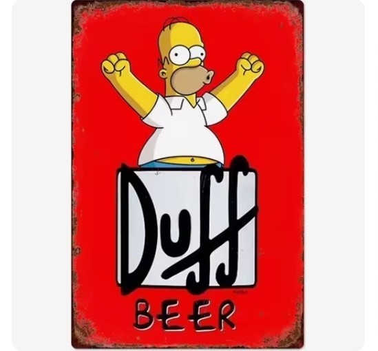 Aluminum Vintage Duff Beer Exterior Tin Metal Signs The Simpsons Homer Decor Art