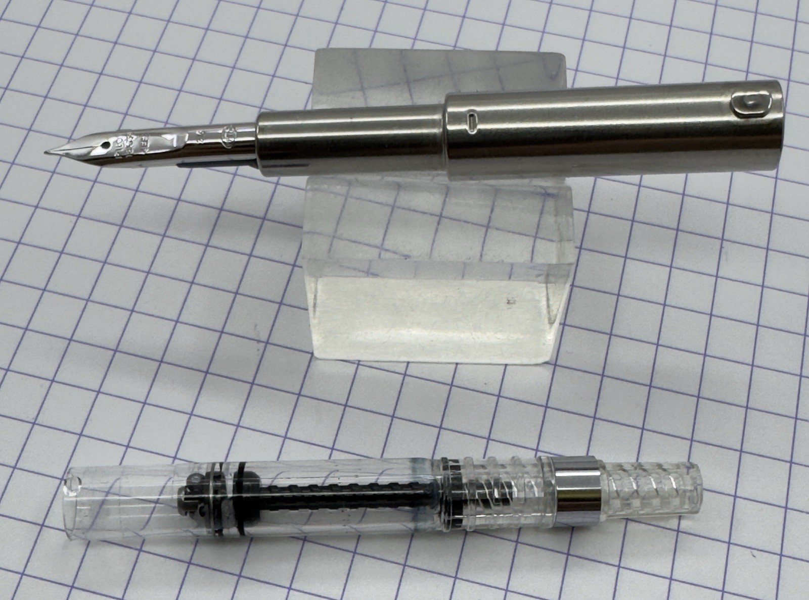 2016 Pilot Capless / Vanishing Point 18k Rhodium-Plated EF Nib Unit w/converter