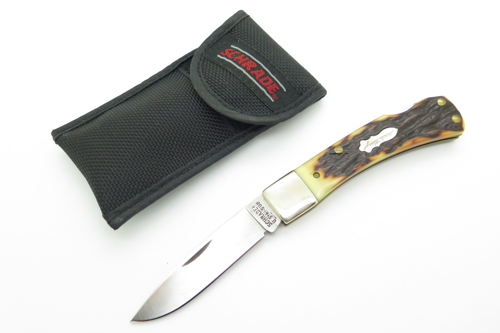 Vintage Schrade Uncle Henry 5UH USA Delrin Handle Lockback Folding Pocket Knife Vintage Schrade Uncle Henry 5UH USA Delrin Handle Lockback Folding Pocket Knife