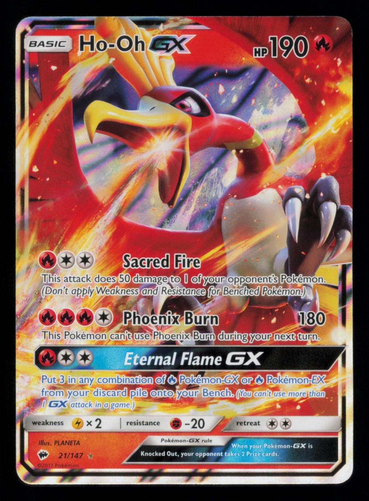 Ho-Oh GX 21/147 Holo Ultra Rare Burning Shadows Pokemon Near Mint