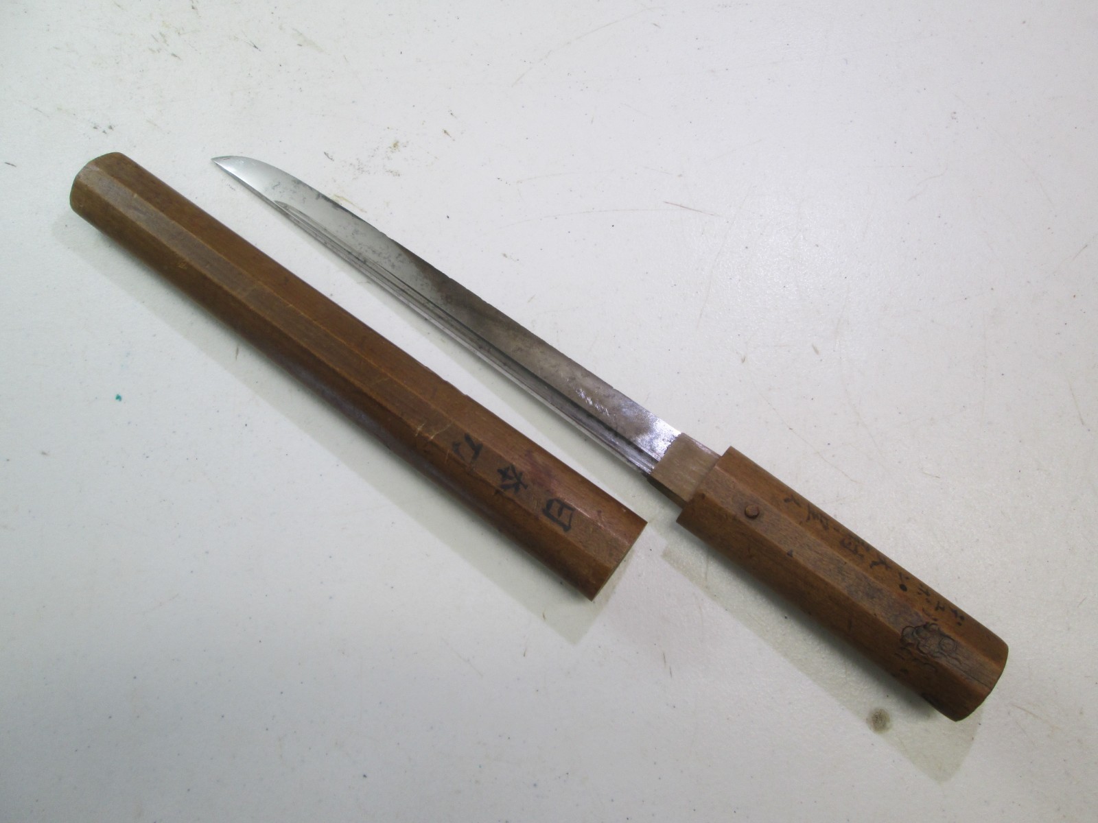 OLD SAMURAI JAPANESE DAGGER TANTO SWORD IN SIGNED SHIRASAYA