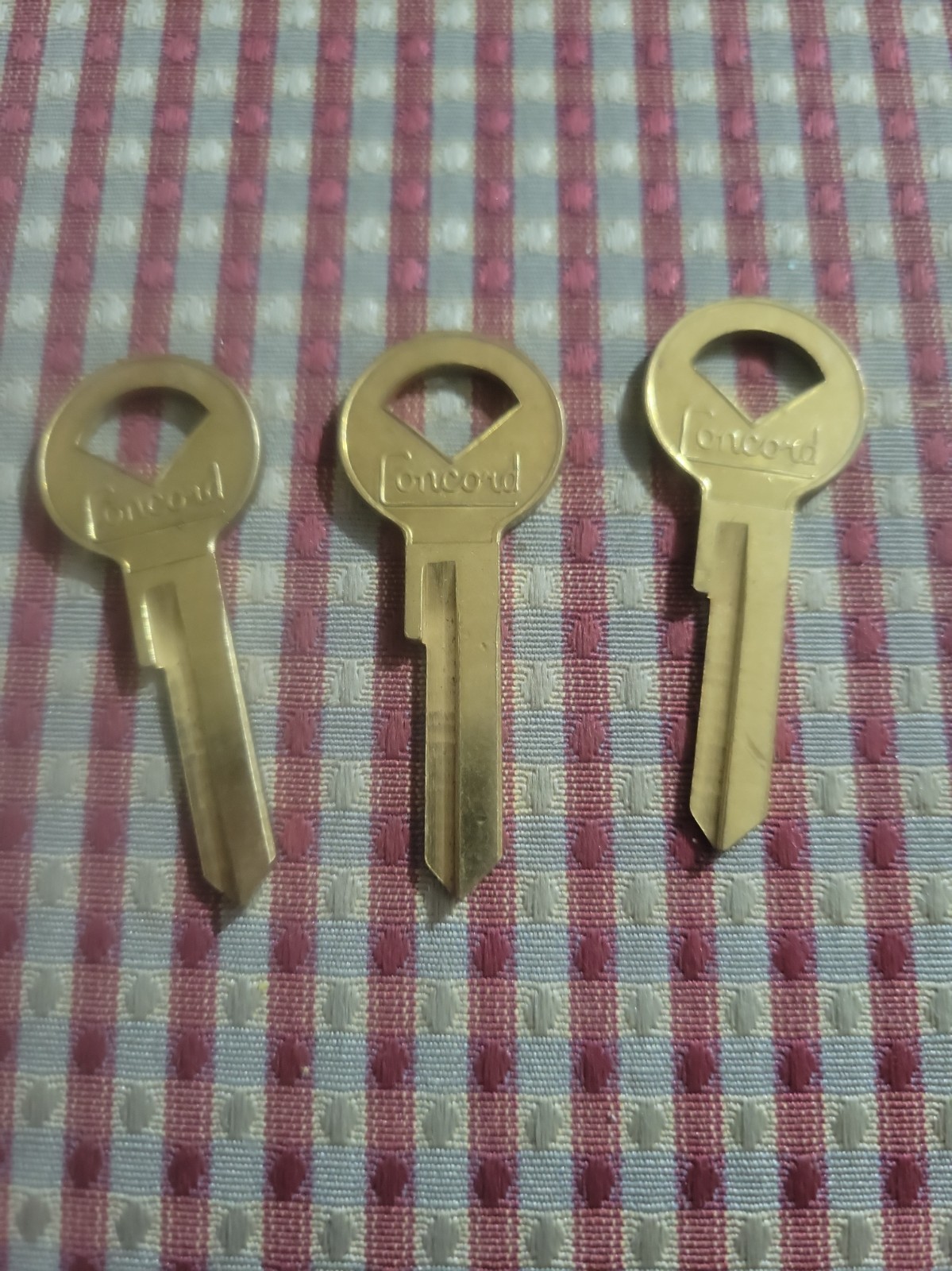 Vintage NOS Concord Brass Key Blanks 59E USA Pin Tumbler Lock Uncut Lot of 3