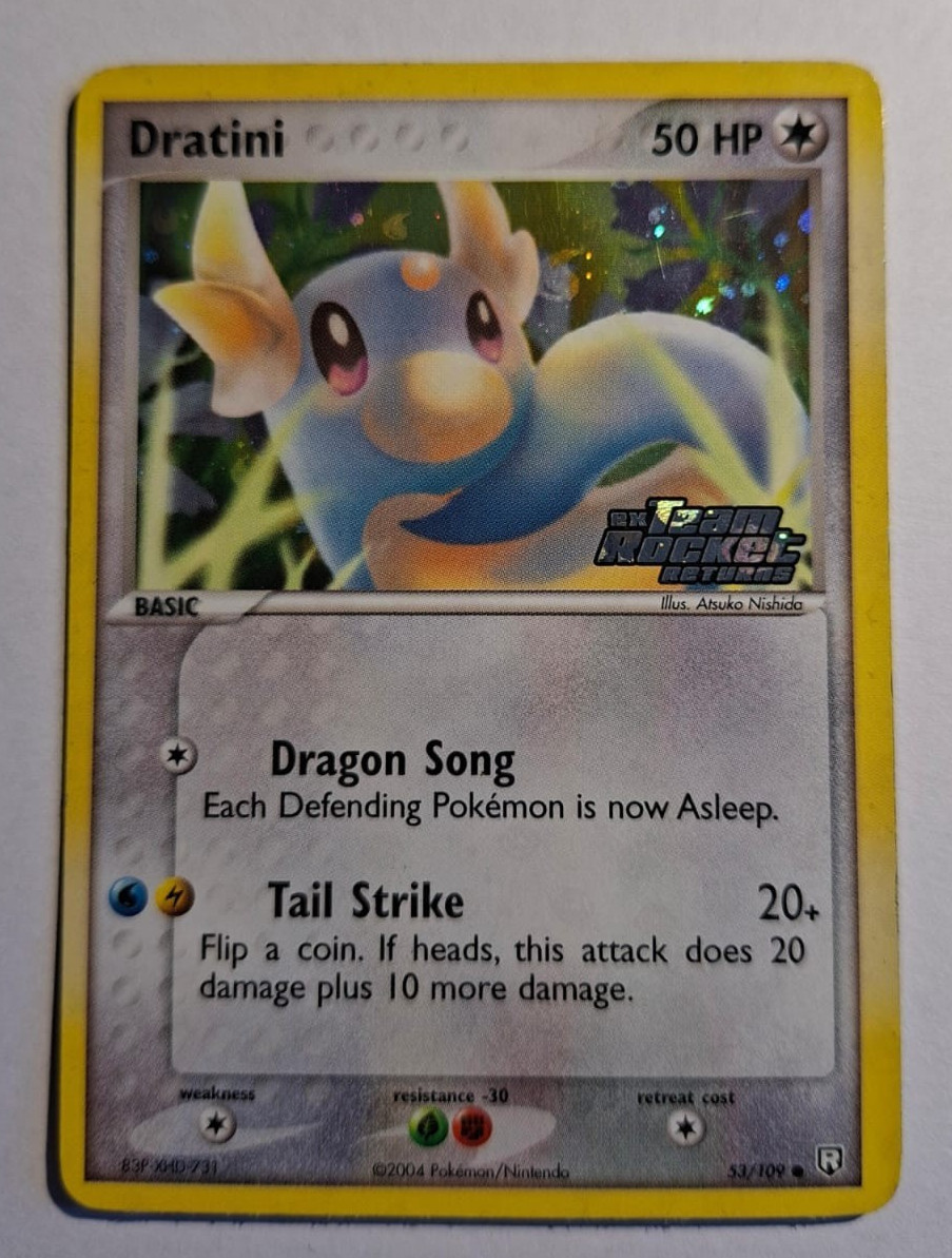 2004 Pokemon DRATINI #53/109 EX Team Rocket Returns Stamp Reverse Holo
