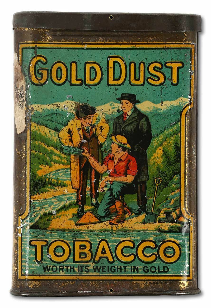 GOLD DUST TOBACCO TIN SHAPED 18