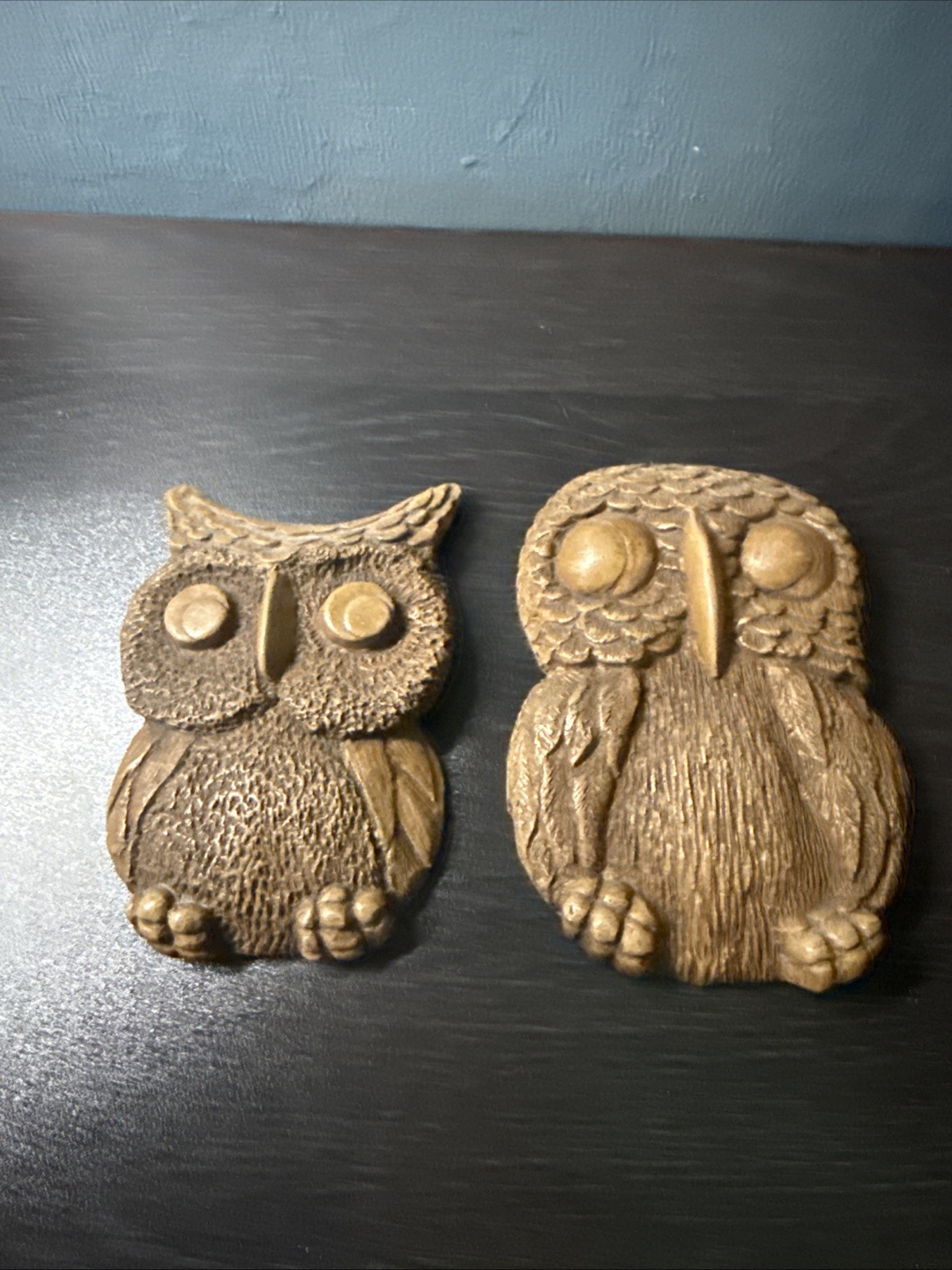 Vintage 1970’s Owl Wall Plaque Pair