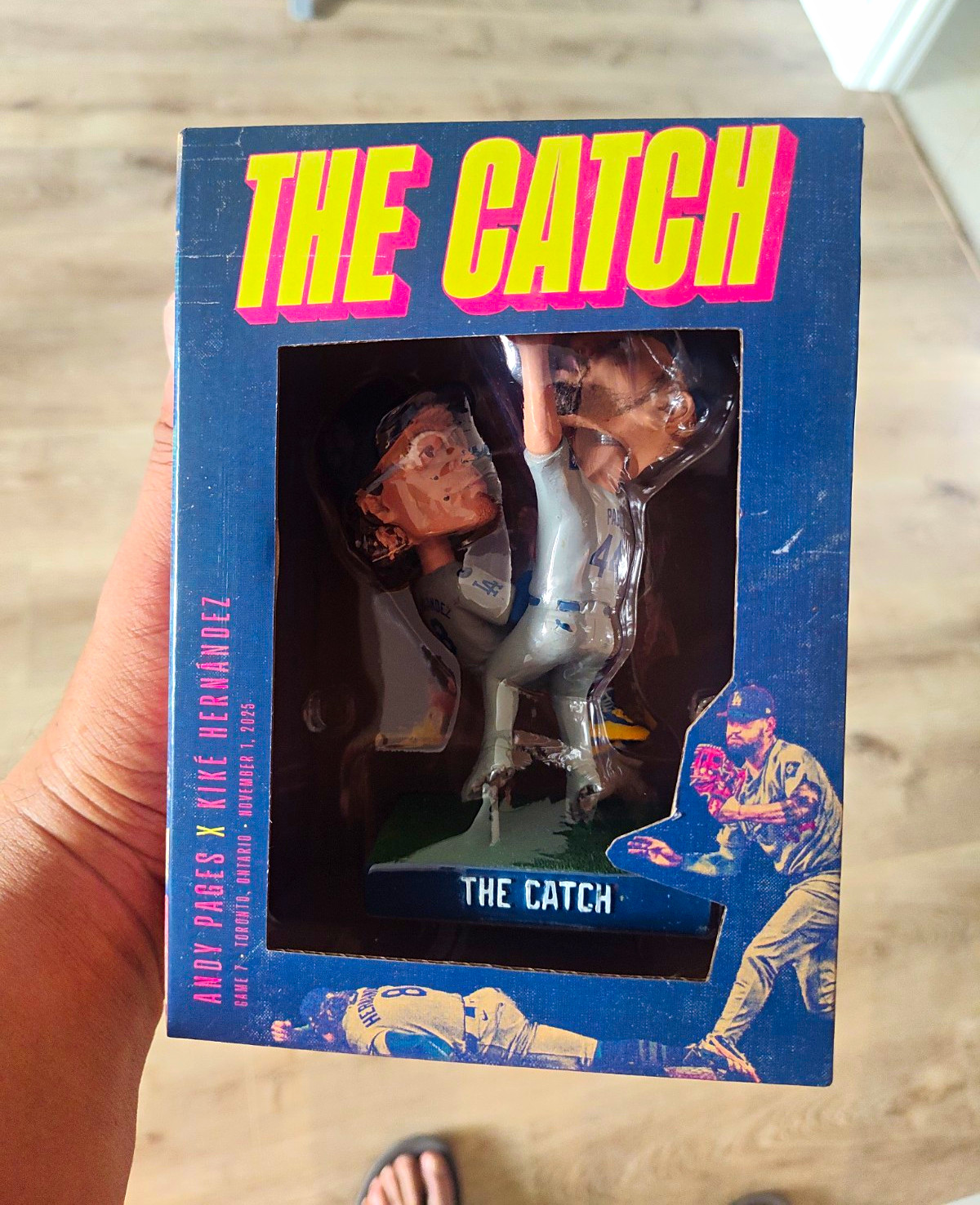 The Catch Andy Pages & Kiké Hernández LA Dodgers Bobblehead Back-to-Back Champs