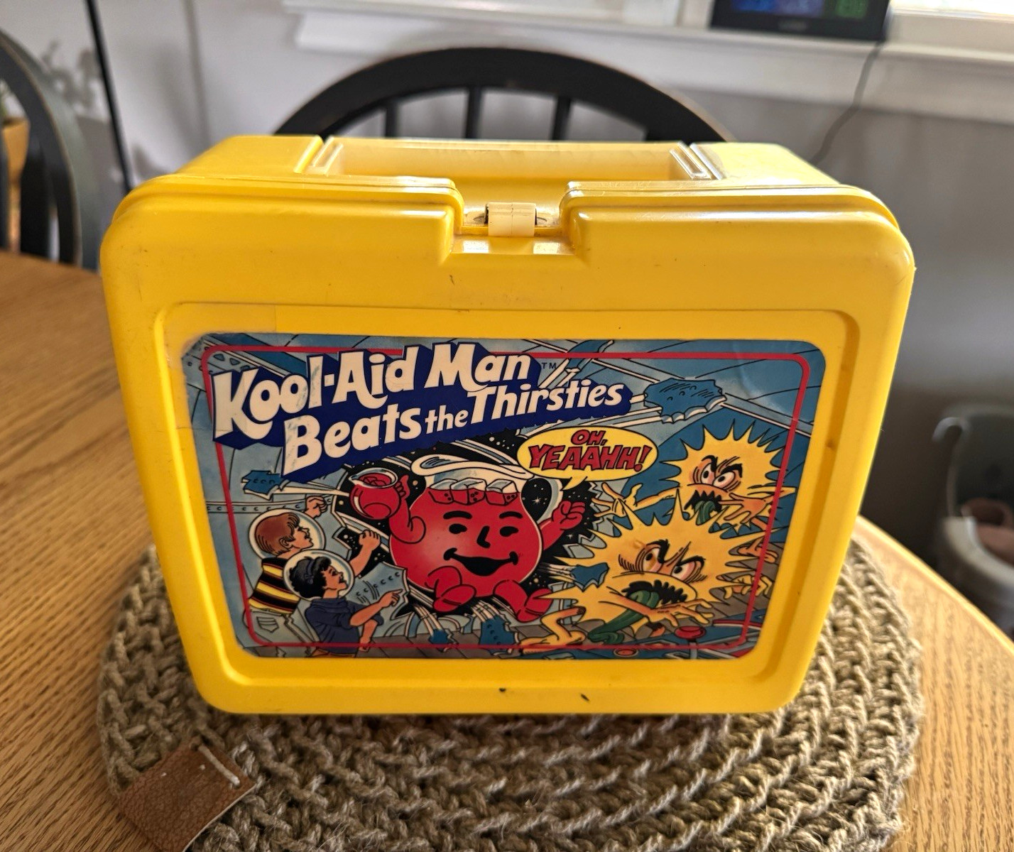 Thermos Kool-Aid Man Beats the Thirsties Yellow Plastic Lunchbox