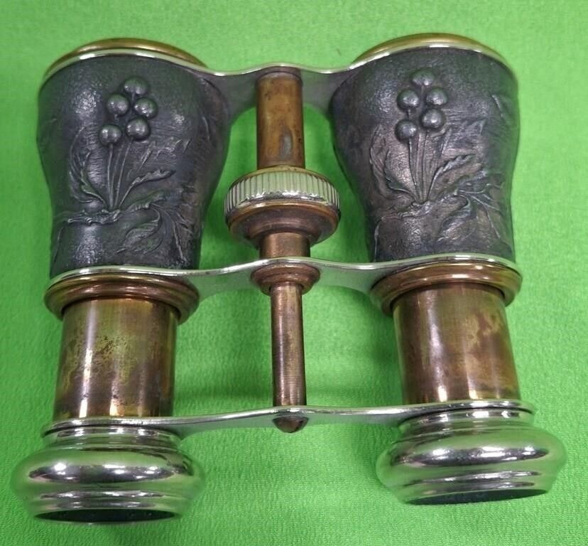 Antique Chevalier Paris Opera Glasses Binoculars Embossed France 
