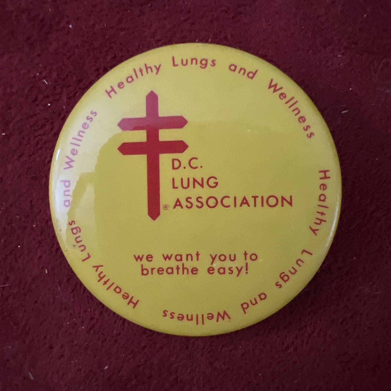 Vtg 1.75” DC LUNG ASSOCIATION PINBACK Button