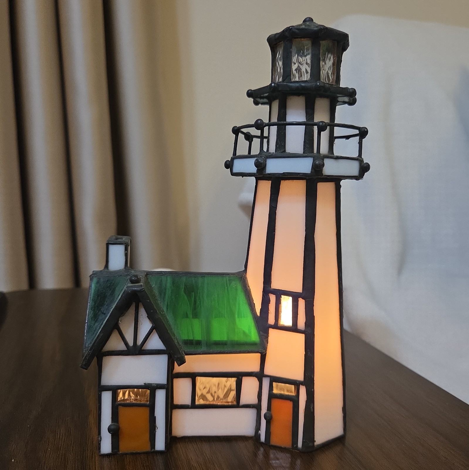 Centuryville Collection Cranes Eyepoint Lighthouse by SN Meyers Stained Glass