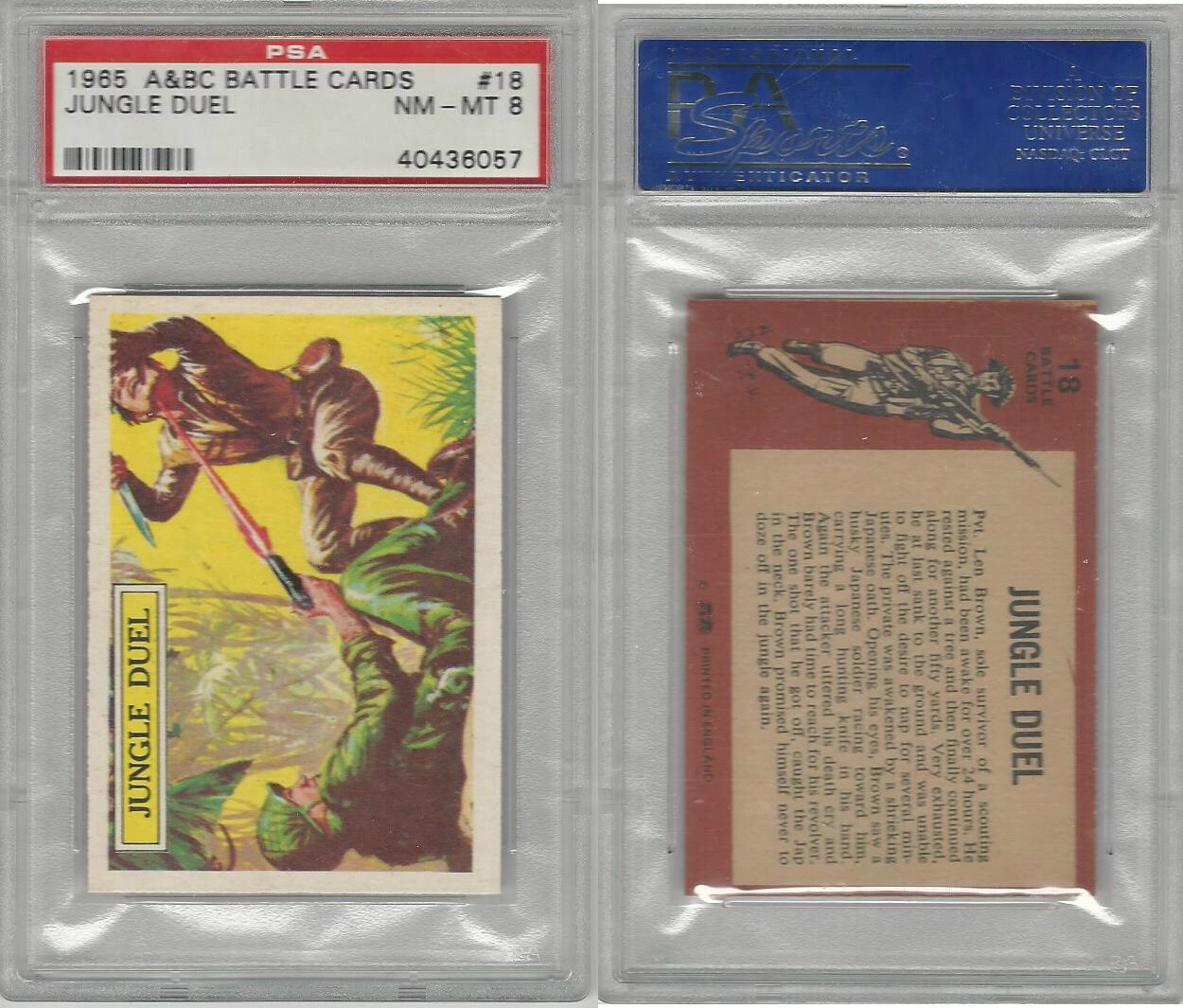 1966 A&BC, Battle, #18 Jungle Duel, PSA 8 NMMT