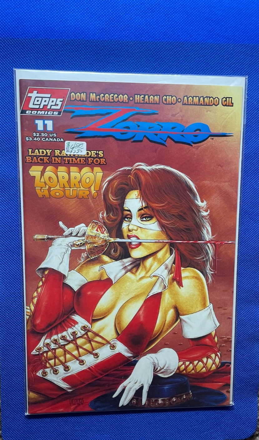 TOPPS COMICS ZORRO #11 LADY RAWHIDE APP., LISNER STRETCH COVER NM