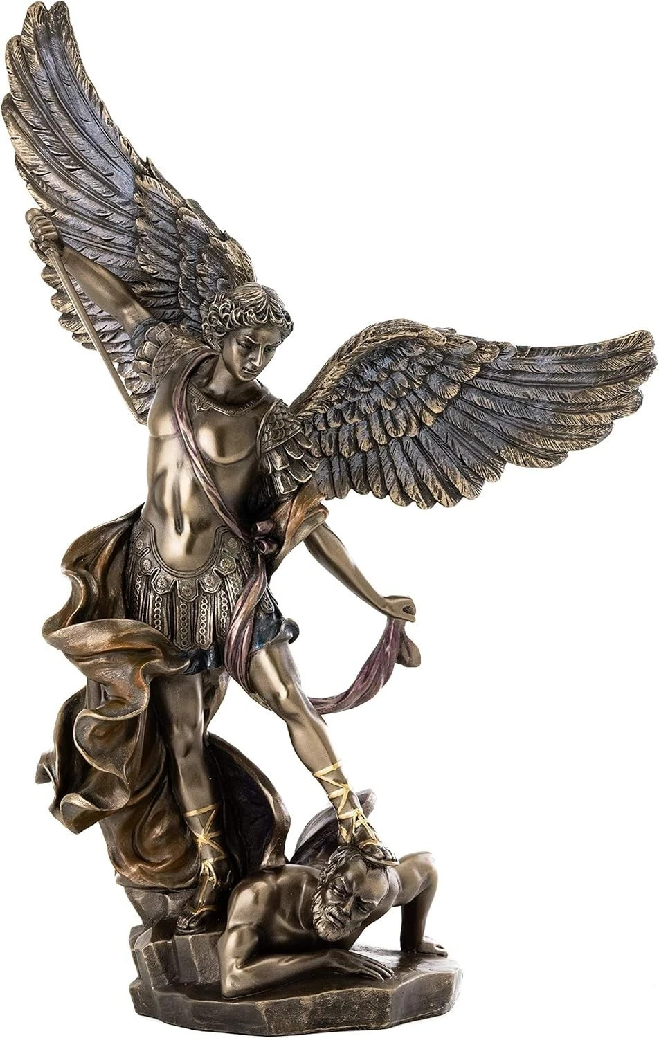 14.5Inch Large St. Michael Archangel Cold Cast Bronze Statue for Church Sanctuar 14.5Inch Large St. Michael Archangel Cold Cast Bronze Statue for Church Sanctuar