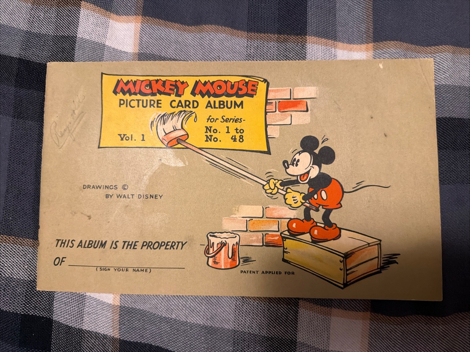 Mickey Mouse Picture Card Album Volume 1 (Walt Disney, 1935)  FOR SERIES 1 to 48