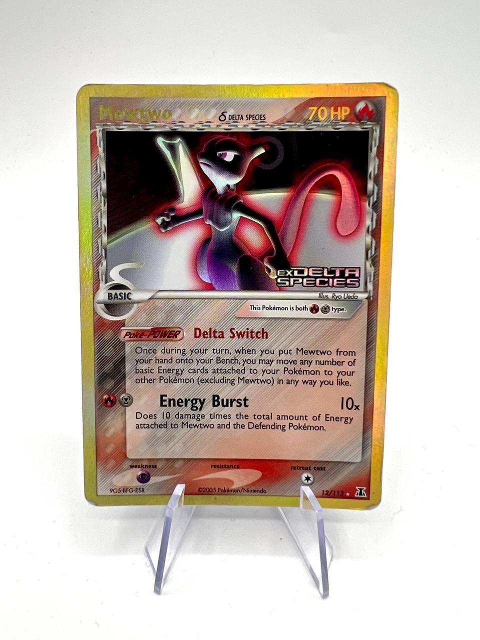 Pokemon EX Delta Species Mewtwo 12/113 holo reverse stamed English played