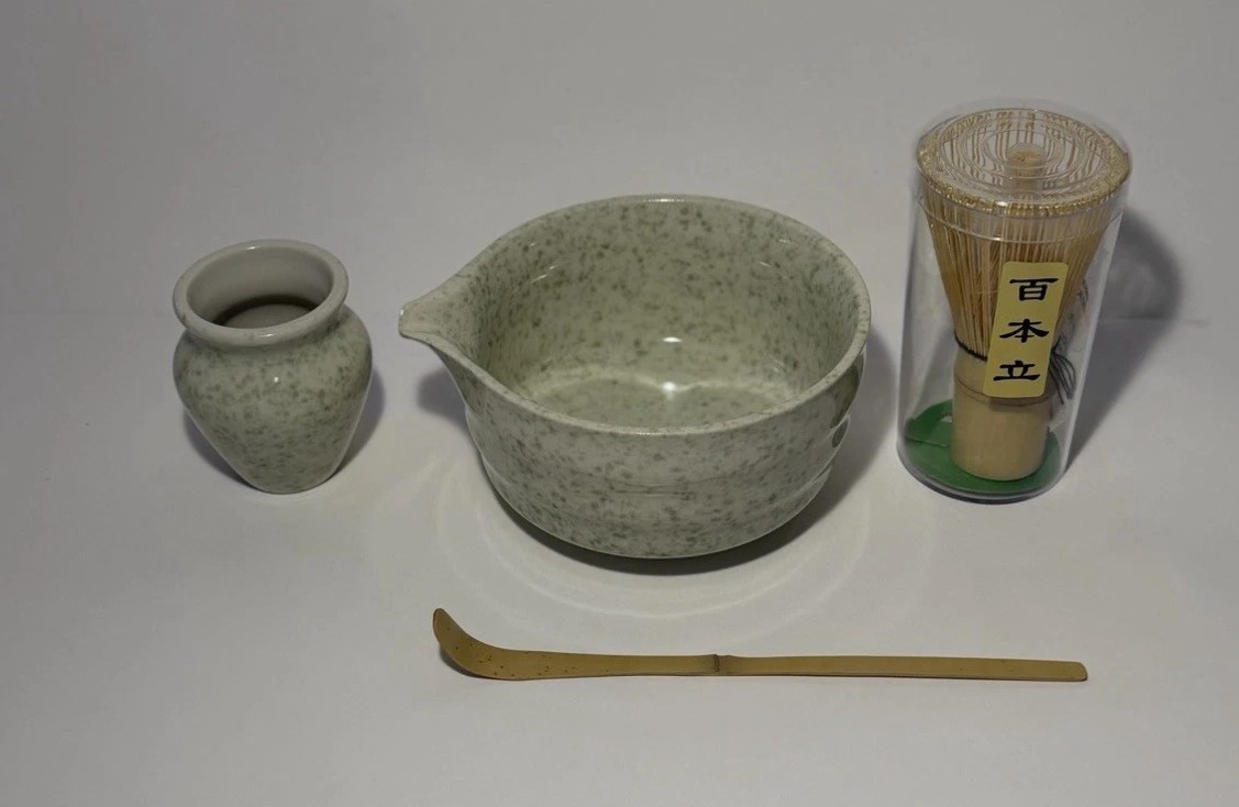 Matcha Whisk Set Japanese Tea Set with Bowl, Teapot, Bamboo Whisk