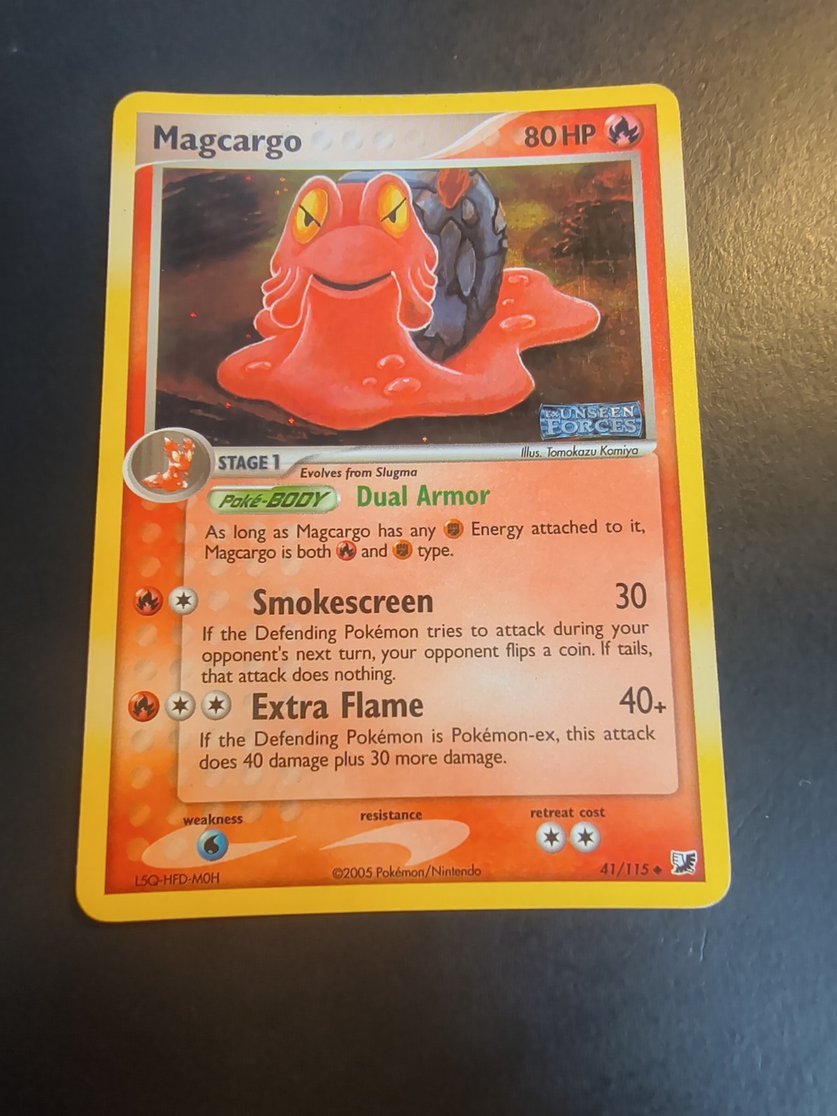 Magcargo 41/115 Stamped Pokemon EX Unseen Forces 2005 Vintage Holo MP