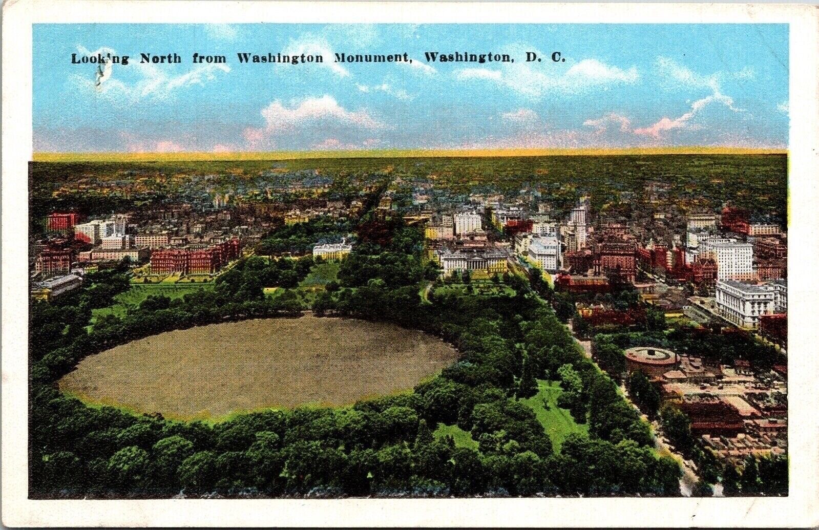 Looking North Washington Monument Washington Dc Antique Divided Back Postcard