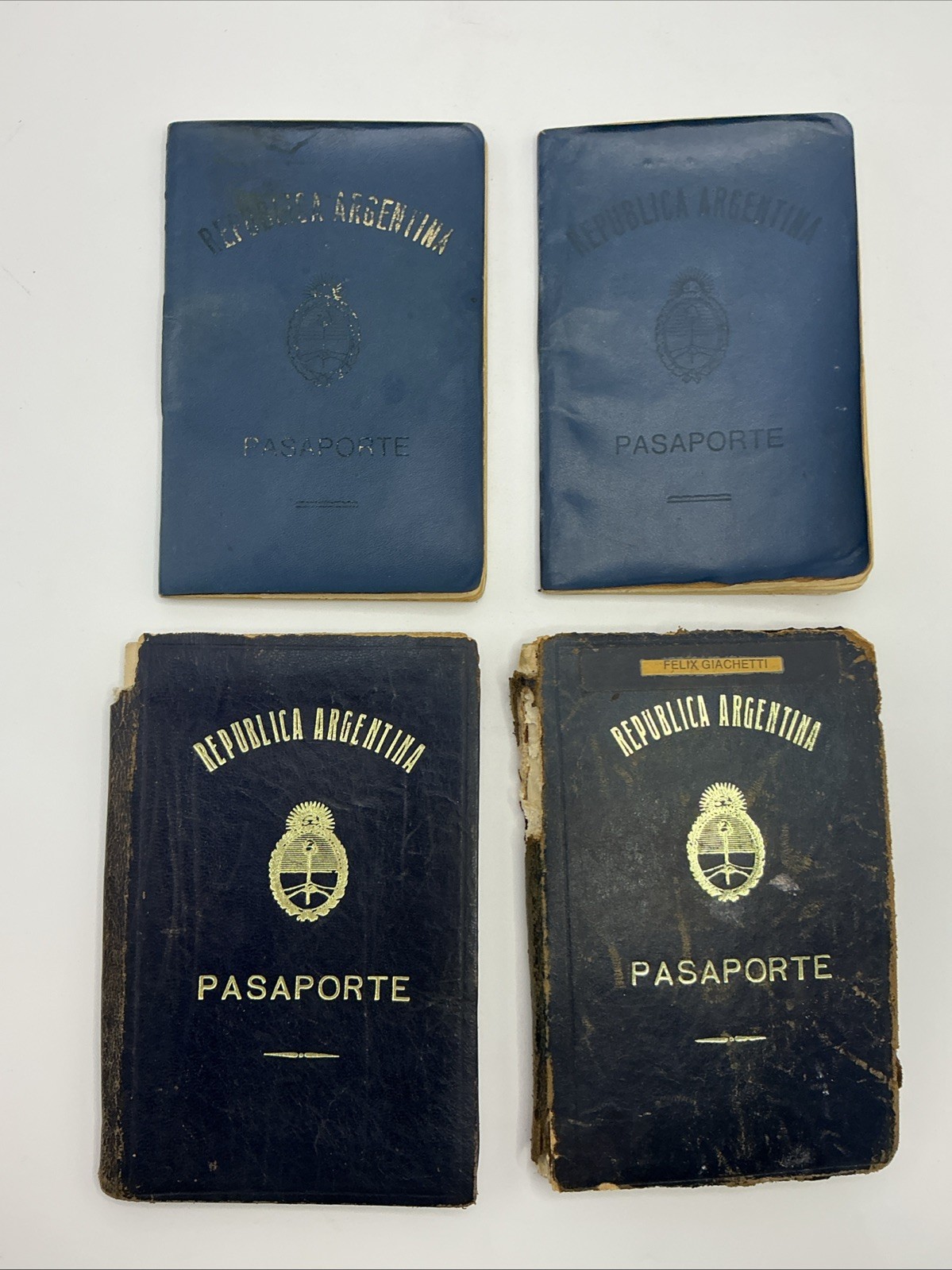 VTG 1960s-1980s Argentina Passports Lot Of 4 Expired Passports (257)