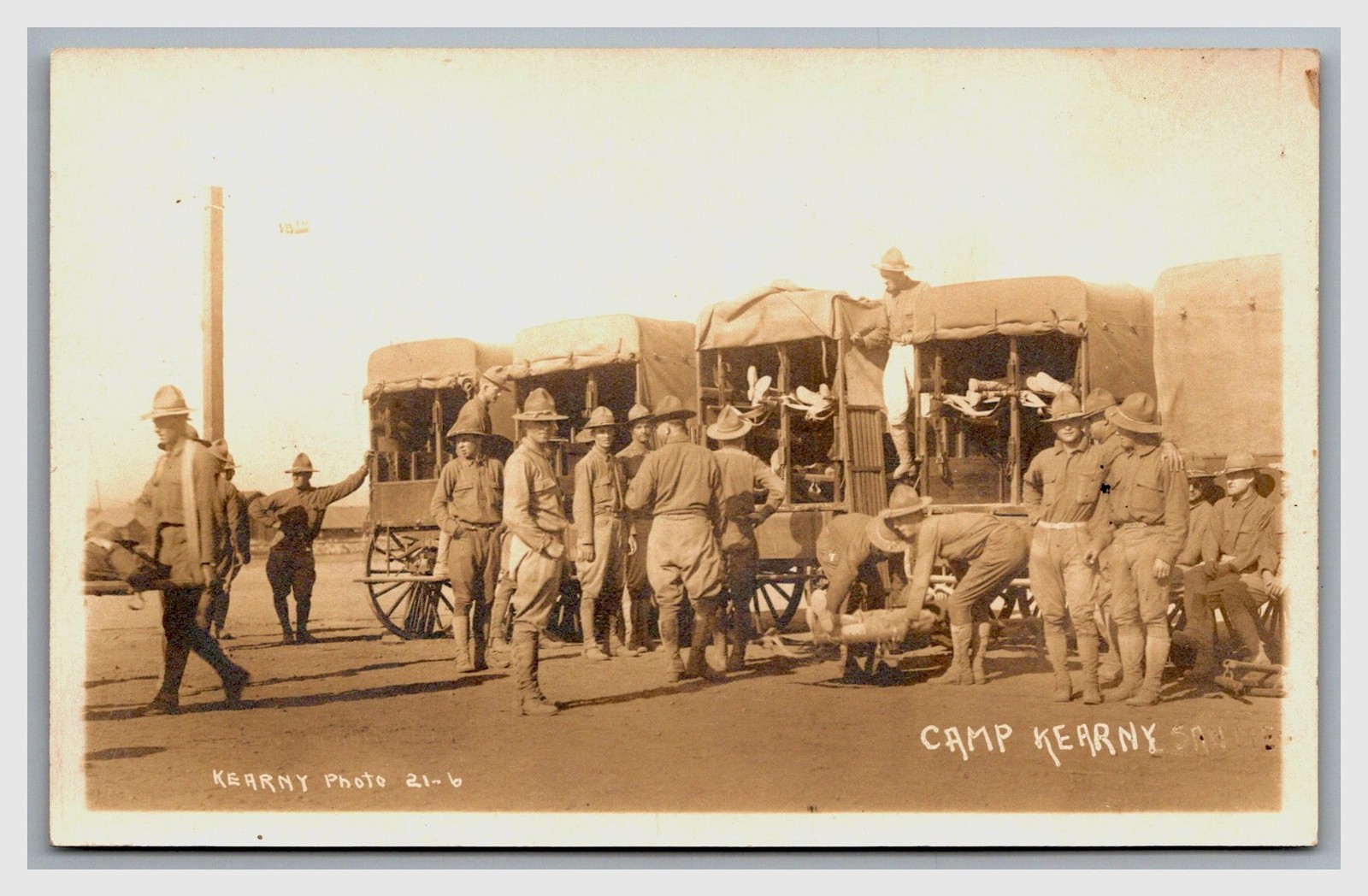 RPPC ~ Camp Kearny CA ~ ambulance Medical unit WWI  Army base San diego
