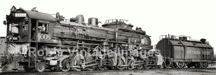 Southern Pacific Railroad Cab Forward Steam Locomotive 4008 2-8-8-2 Train photo 