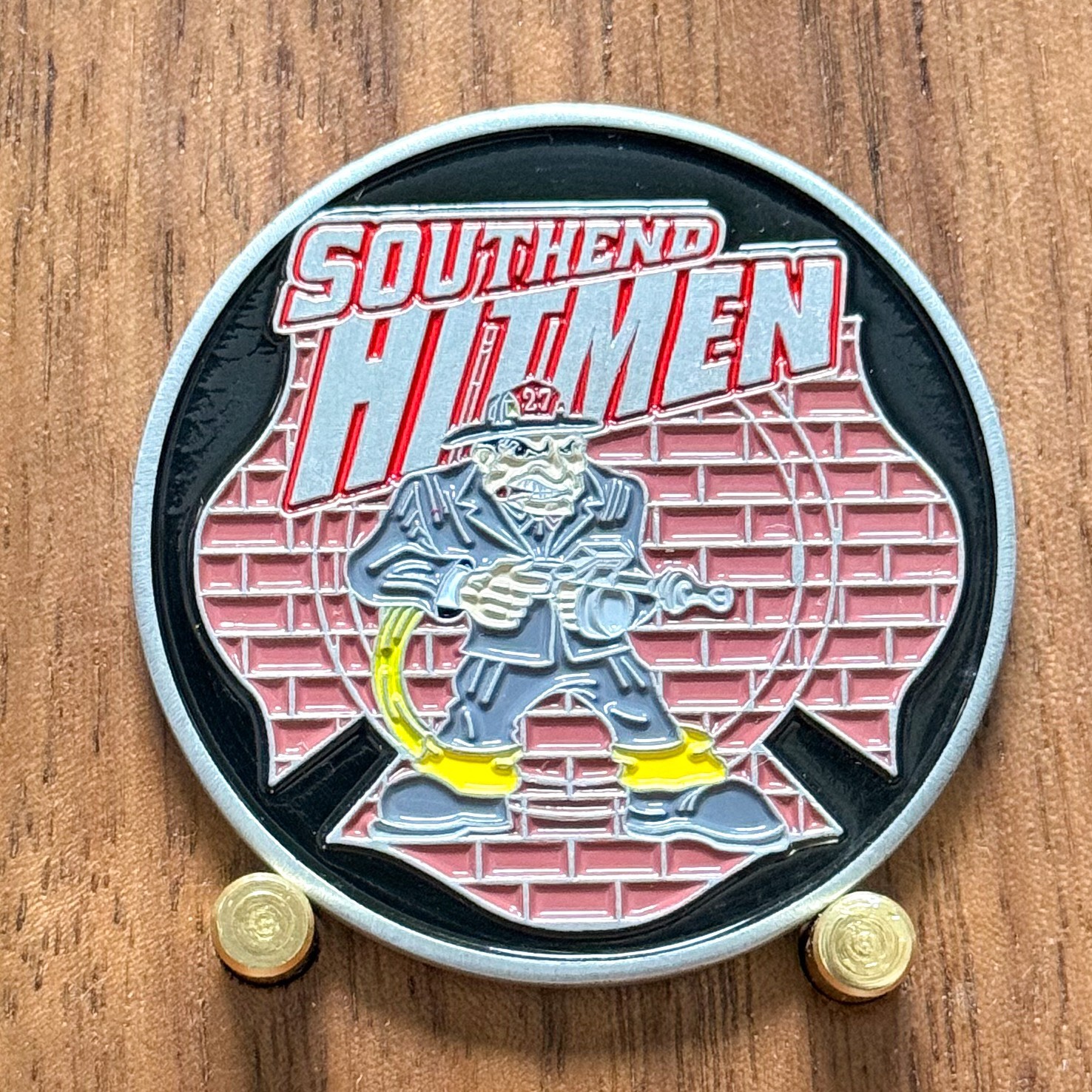 Southend Hitmen Fire Station 27 Bullet Hole Number 27 Challenge Coin  W#8