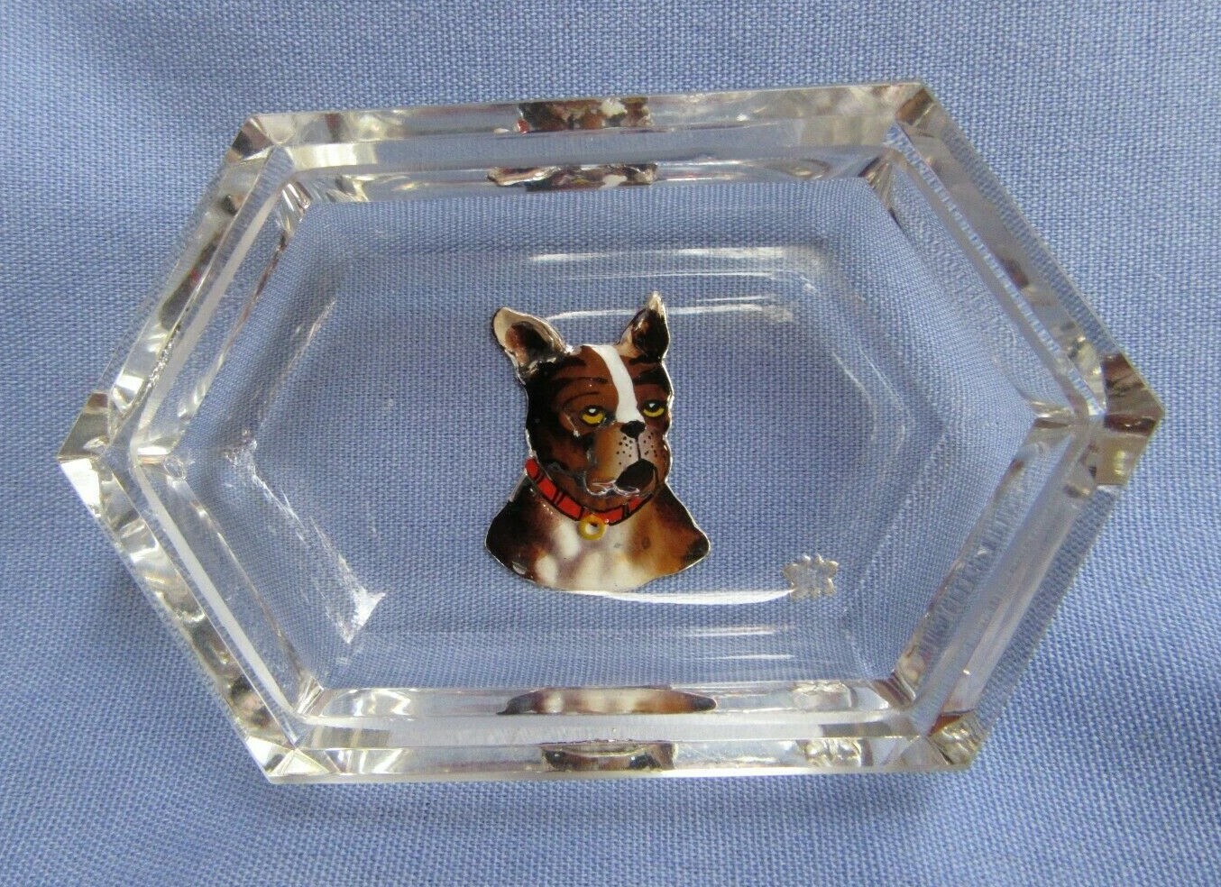 FRENCH BULLDOG BOSTON TERRIER CRYSTAL SALT HOFFMAN CZECHOSLOVAKIA DOG marked