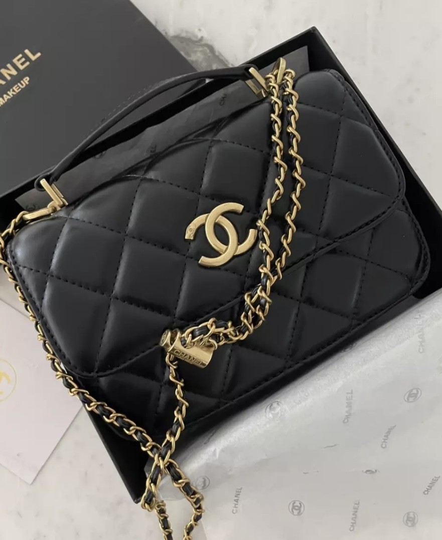 Chanel Makeup Black Quilted Shoulder Strap Bag Crossbody Bucket- VIP Gift w box