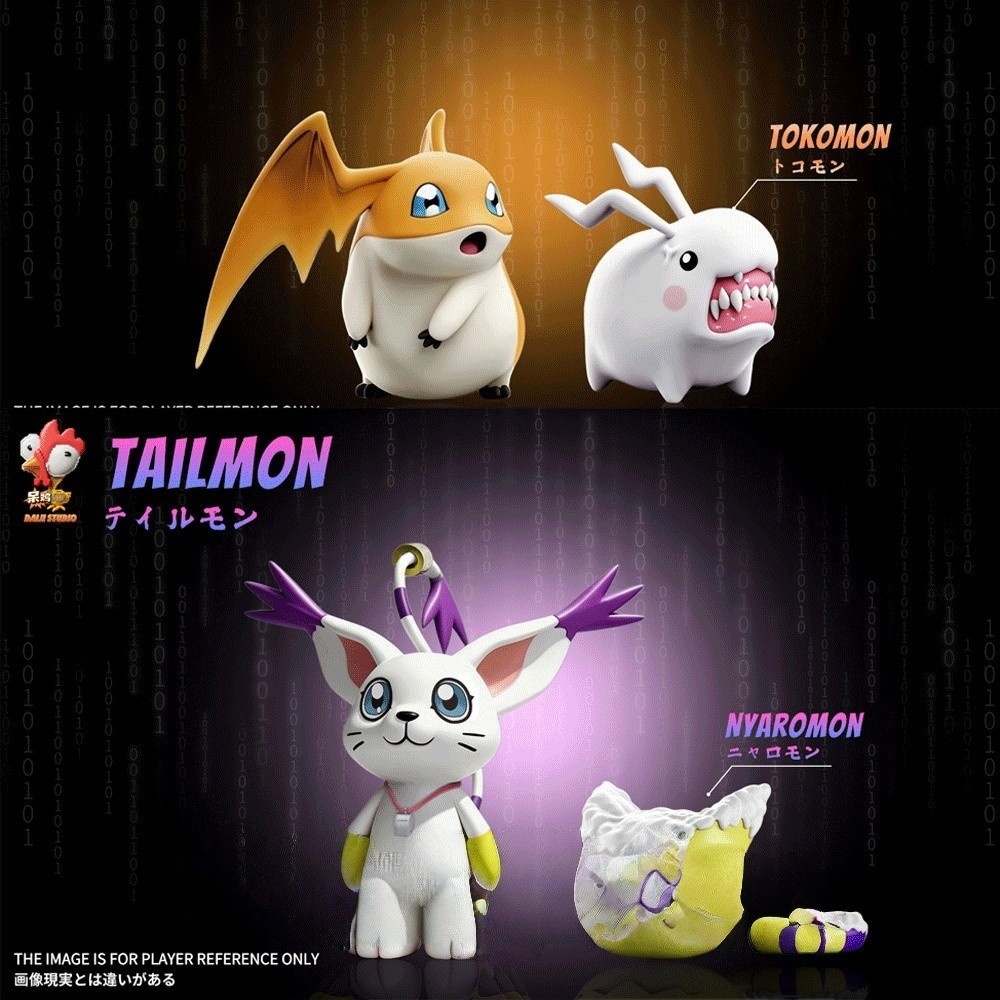 DaiJi Studio Digimon Tokomon Model Pre-order Nyaromon Tailmon Painted H4cm New
