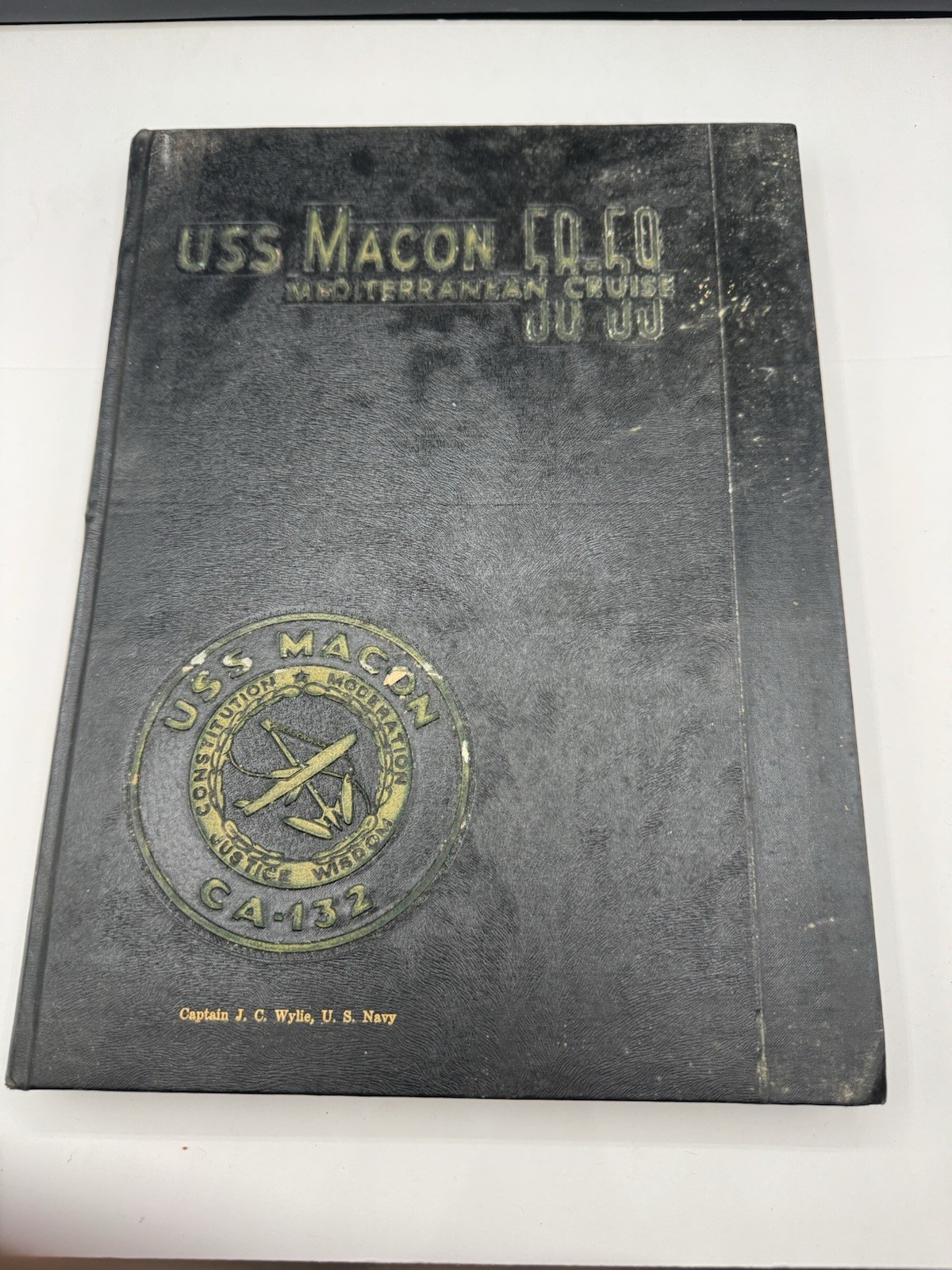 USS Macon (CA-132) 58-59 Mediterranean Cruise Book Named To Captain.