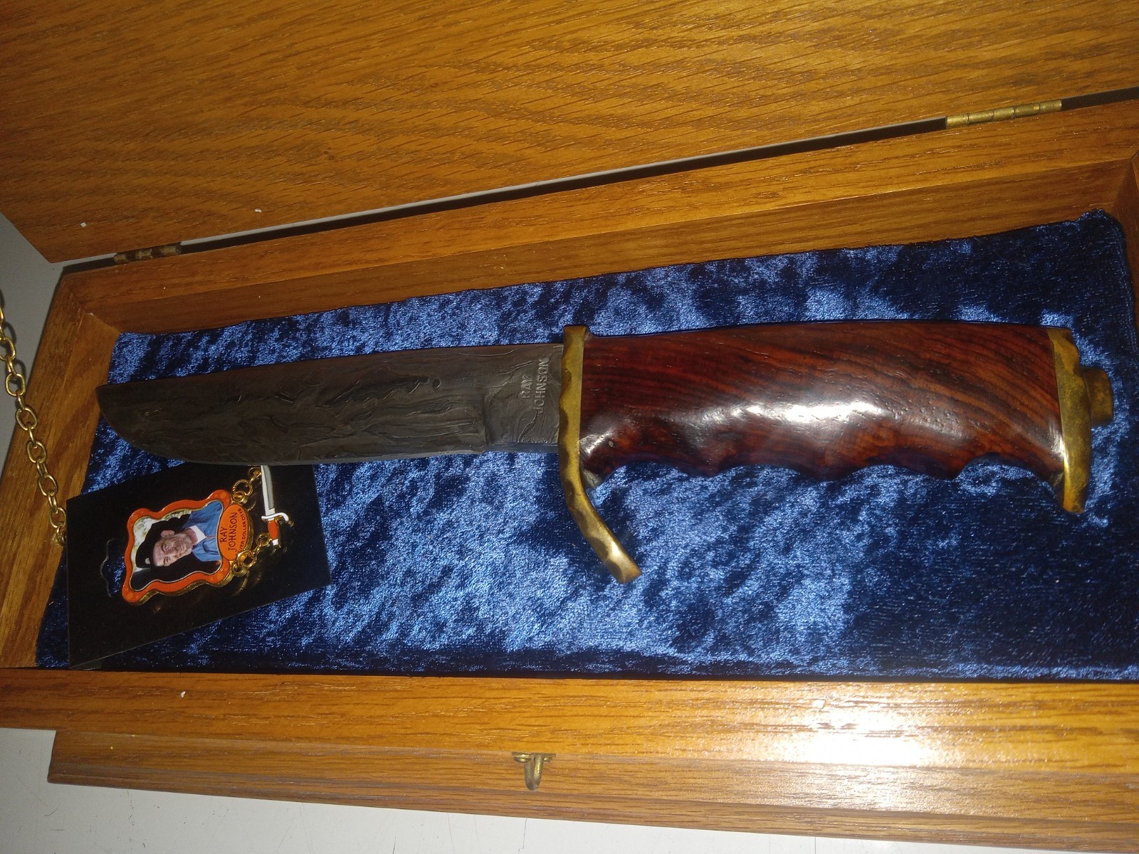 Ray Johnson SDC Custom Hand Forged Damascus Bowie Knife 11.25\