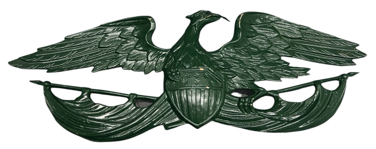 Vintage 1958 Cast Aluminum American Eagle Wall Plaque Mount Hanging Shield
