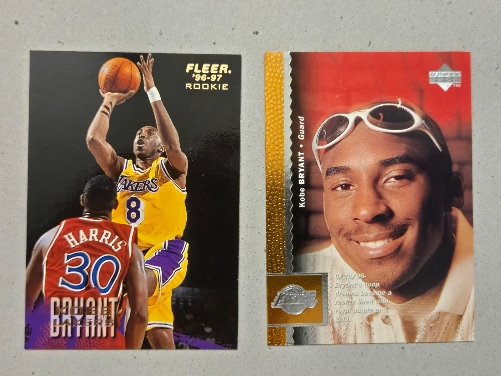 1996-97 Upper Deck - Kobe Bryant #58 AND 1996-97 FLEER KOBE BRYANT ROOKIE 203
