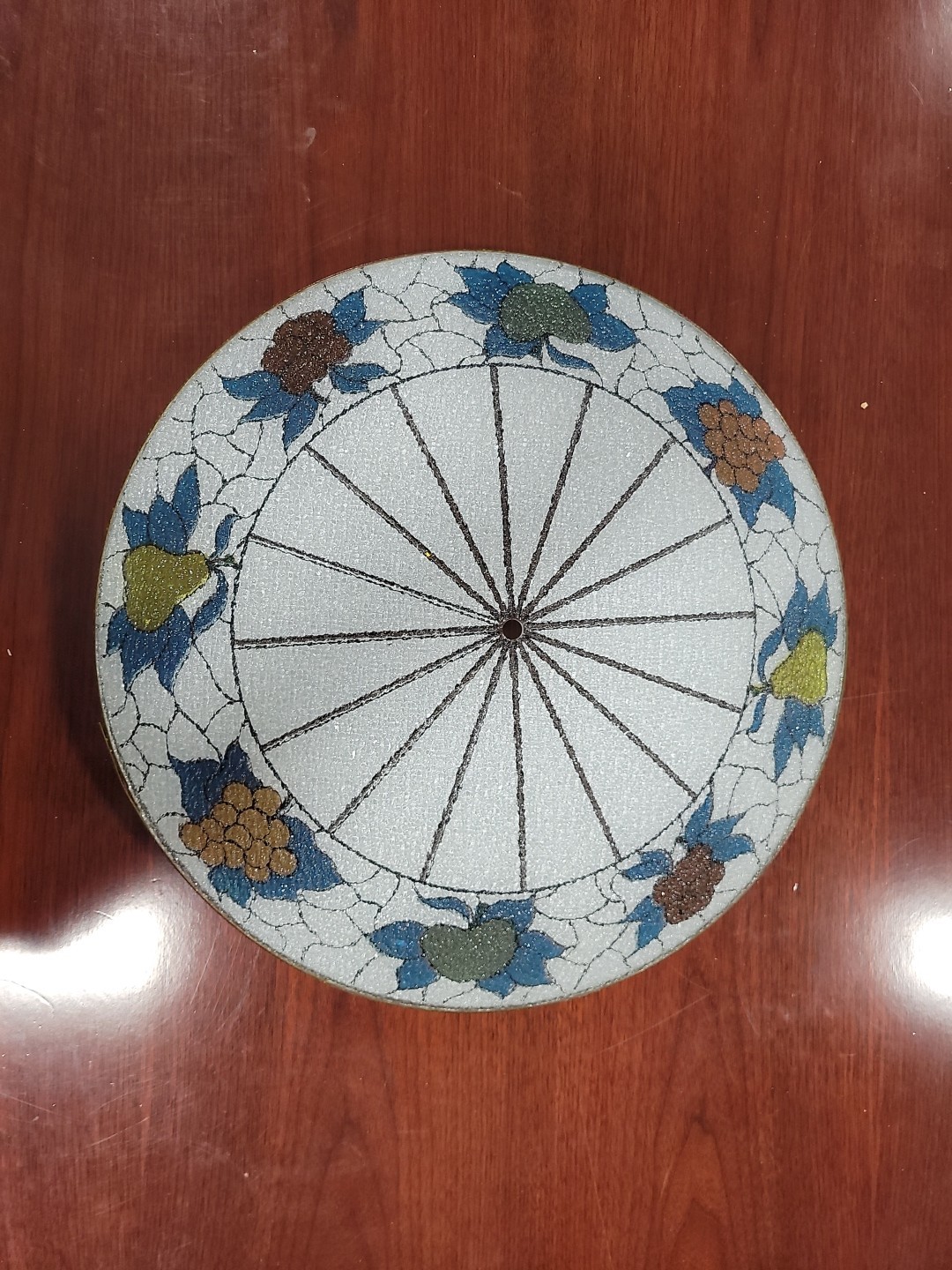 VTG Rare MCM Round Glass Ceiling Light Fixture Fruit Retro Kitchen Dining Decor