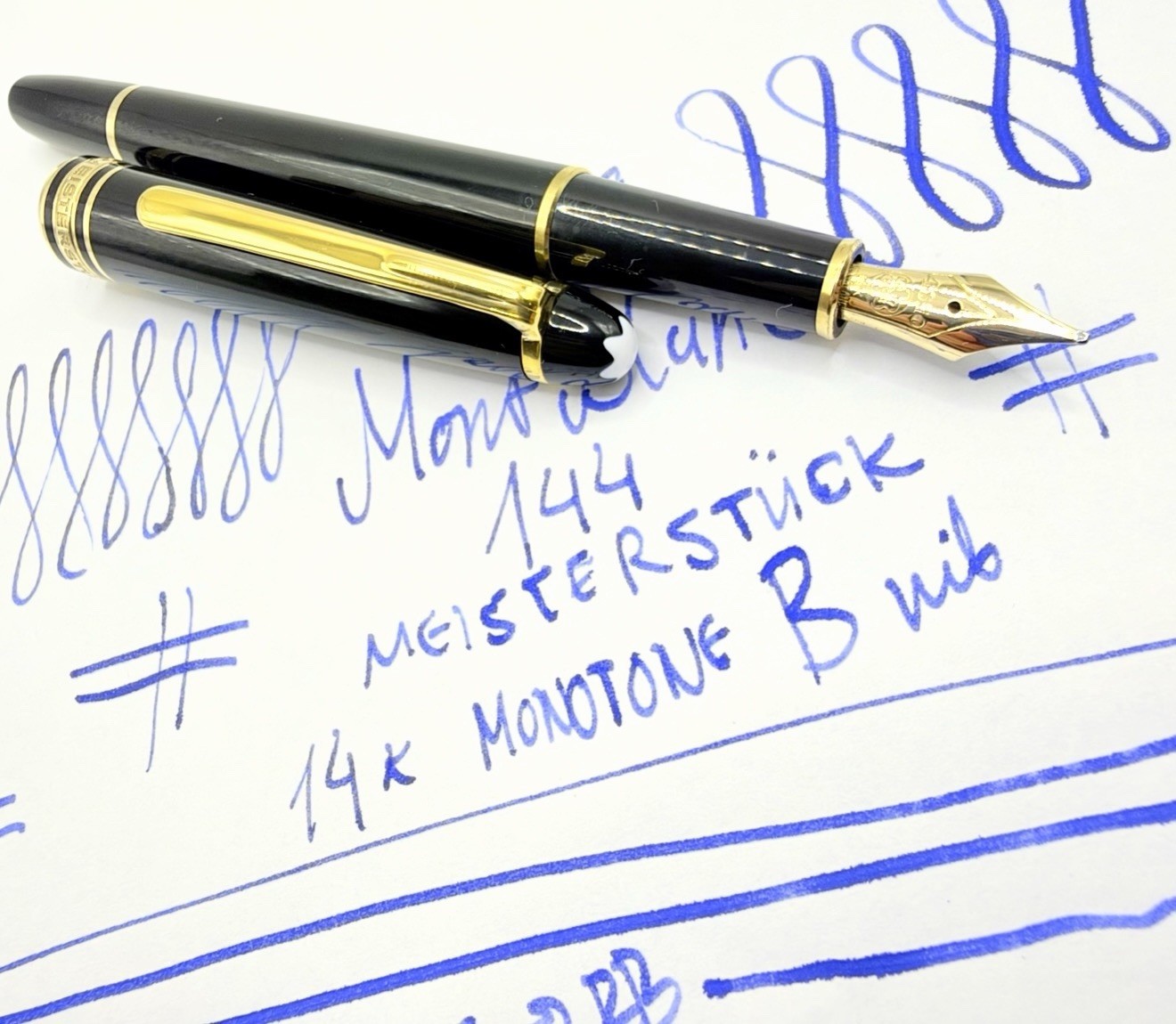 Vtg MONTBLANC Meisterstuck 144 Classique Fountain Pen-14k B Nib- Converter- 146