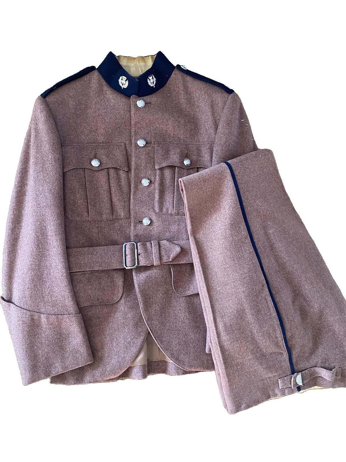 Original named London-Scottish regiment Hodden Grey Officer doublet and trousers
