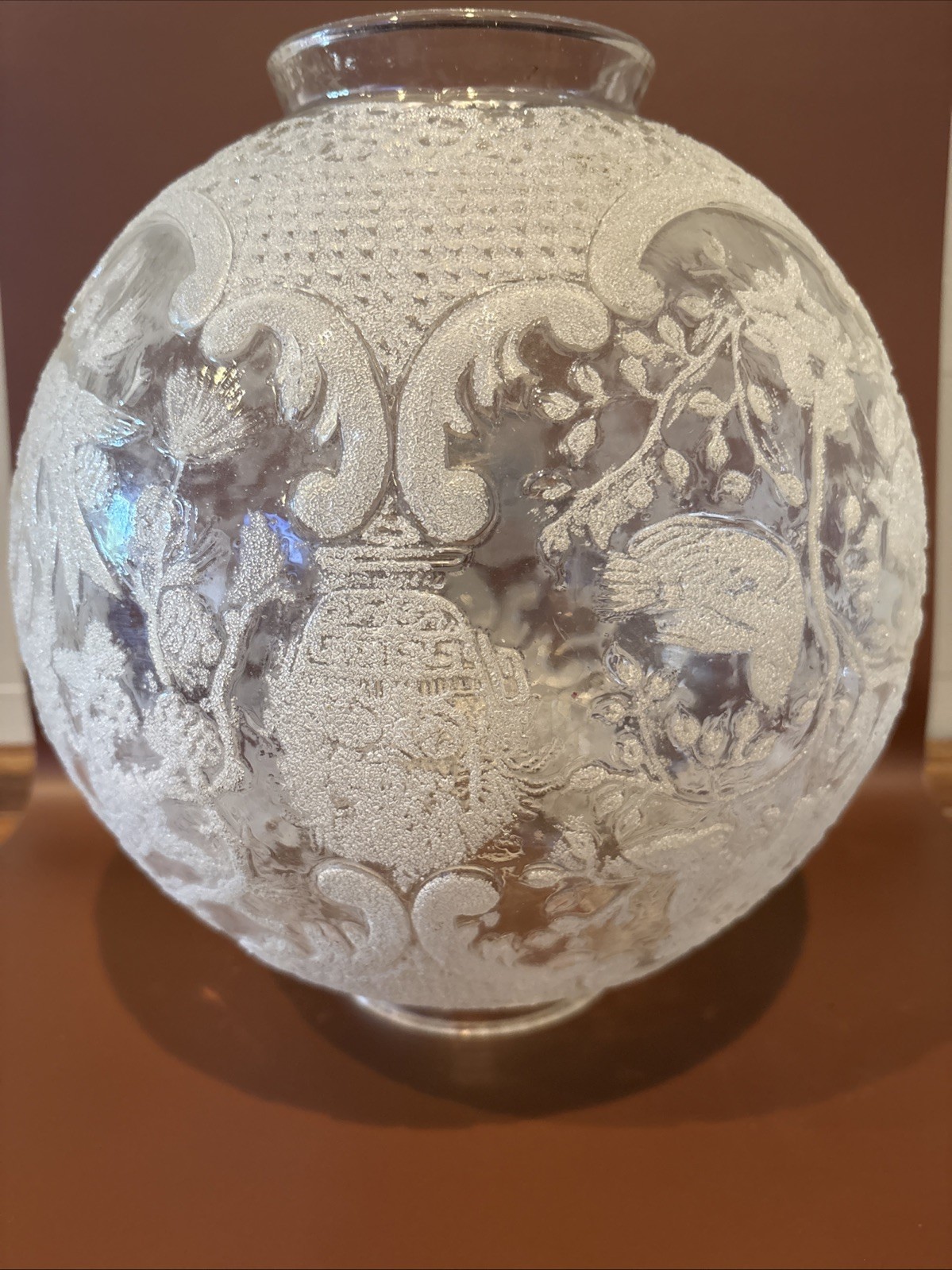 Vintage 1970’s Swag Light Globe Only ~Embossed glass