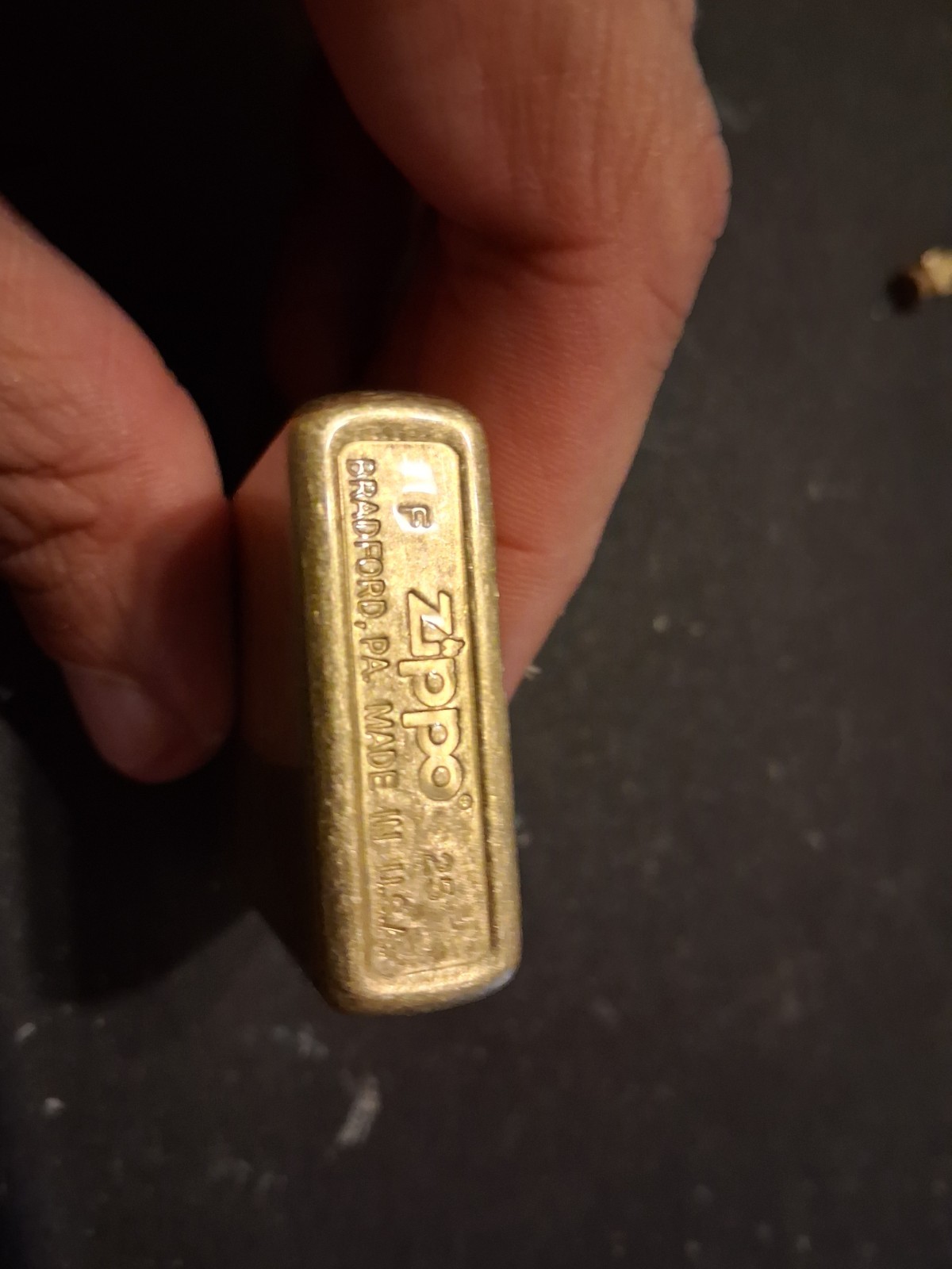 Street Brass Zippo With Butane Insert Yellow And Blue Flame With Flints