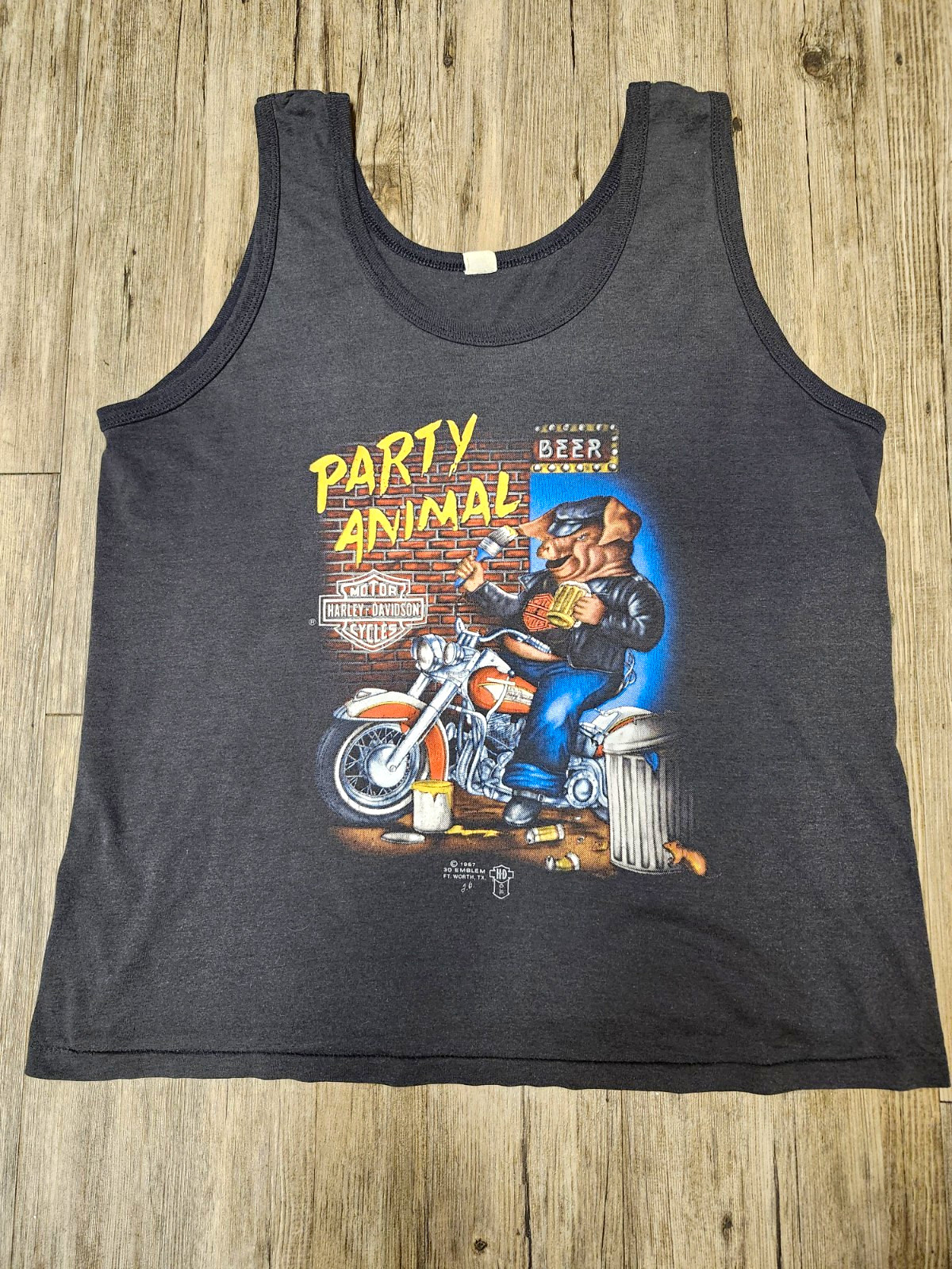 Rare Vintage 1987 Harley-Davidson Party Animal Tank Top Savage Minesota
