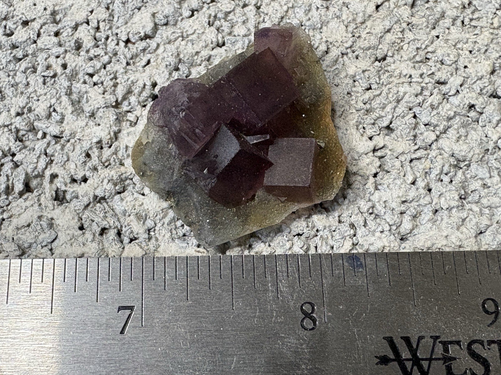 Exquisite Natural purple multi-layer window cubic fluorite mineral crystal，Anhui