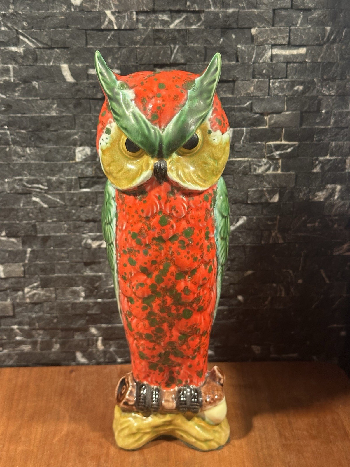 Ceramic Owl Figurine MCM Retro Kitschy Decor Vintage Statement Piece 60’s 70’s