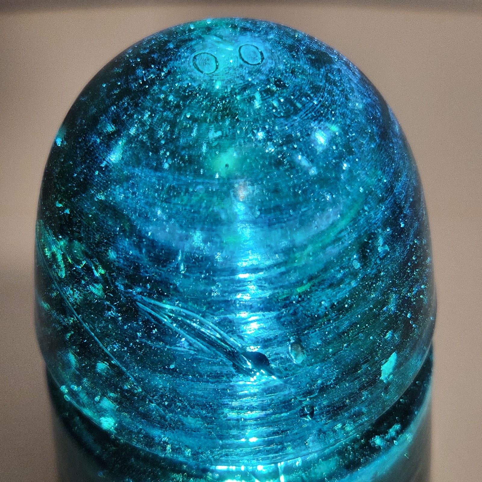 Antique Brookfield B CD 145 Glass Insulator Heavy Bubbles Amber Swirls Near Mint